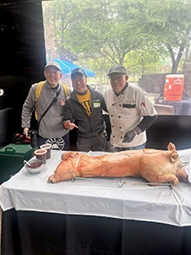 We prepared 2 pigs on site for Toyota with all of the sides